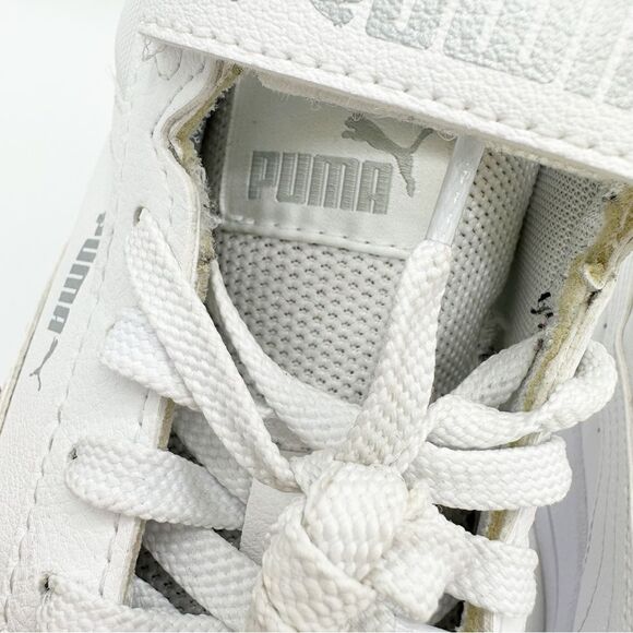 Puma Carina White Faux Leather and Fabric Mid-Top Chunky Sneaker Sz 7 C EUR 39 - Picture 7 of 15